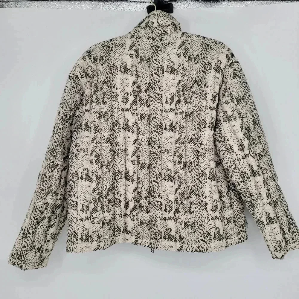 Atm Animal print feather down boxy puffer jacket size Medium - Picture 3 of 12